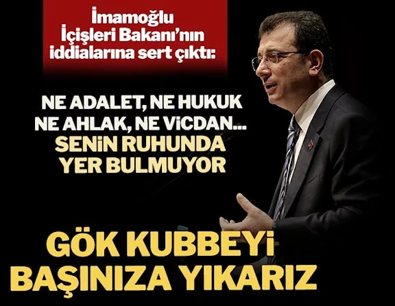 İBB Başkanı Ekrem İmamoğlu, Bakan Soylu’nun iddialarına zehir zembelek Sert sözlerle yüklendi…