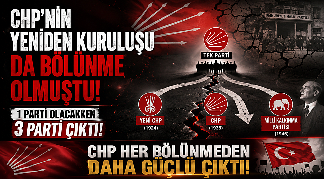 CHP’nin yeniden kuruluşu da bölünme olmuştu: 1 parti olacakken 3 parti çıktı